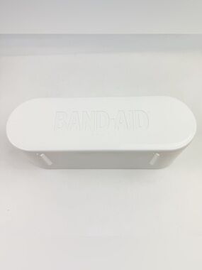 Vtg BAND-AID White Plastic Storage Case Box Johnson & Johnson Hinged Insert